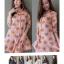 Dress3301 ชุดเดรสแขนยาวชายระบาย กระดุมหน้า ผ้าไหมอิตาลีเนื้อนิ่มลายหมี+ลายจุด งานน่ารักผ้าเนื้อนุ่มใส่สบาย **พร้อมส่งสีชมพูสีเดียว