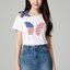 🎀 Blouse3986 เสื้อยืดเปิดไหล่ข้างเดียวสีขาว ผ้าคอตตอนซอฟท์นุ่มใส่สบาย ดีไซน์โบว์ผูกและลายผีเสื้อเพิ่มเสน่ห์ดูน่ารักสดใสแมทช์ง่าย