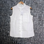 Blouse3980 เสื้อแฟชั่นนำเข้า เสื้อเชิ้ตสีขาวแขนกุด คอจีนแต่งลูกไม้ กระดุมผ่าหน้าแต่งระบาย กระเป๋าอก ผ้าไมโครเกรดพรีเมียมเนื้อดีหนานุ่มใส่สบาย งานสวยสไตล์เกาหลี แมทช์กับอะไรก็เข้า ใส่เที่ยว/ใส่ทำงานได้