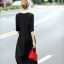 Dress4298 แม็กซี่เดรสยาวทรงปล่อยแขนศอกสีพื้นดำพิมพ์ลายดอกไม้ ซิปหลังใส่ง่าย มีซับในอย่างดีทั้งชุด ผ้าชีฟองทึบแสงเกรดพรีเมียมเนื้อดีมีน้ำหนักทิ้งตัวสวย มีติดตู้ไว้ใส่ได้เรื่อยๆ