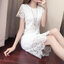 Dress4495 เดรสลูกไม้ทรงเข้ารูป ซิปหลังใส่ง่าย มีซับในอย่างดีทั้งชุด ผ้าลูกไม้คอตตอนเนื้อดีหนาสวย งานดีทรงดีลายสวย เรียบหรูดูแพงสุด ใส่ทำงาน/ใส่ออกงานได้