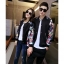 Blouse3630 เสื้อคลุมแจ็กเก็ตสีพื้นดำตัดต่อแขนยาวลายดอกไม้ กระดุมแป๊กหน้า กระเป๋าสองข้าง ผ้าเนื้อโฟมหนานุ่มงานดีใส่สบายยืดขยายได้เยอะ งานน่ารักแมทช์ง่าย งานสวย ได้ลุคเท่ๆ สวมใส่ได้ทุกโอกาส