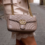 Gucci Beige Marmont Marmont Flap 26 Medium GHW
