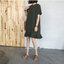 Dress4661 เดรสโอเวอร์ไซส์ทรงปล่อยชายระบายสีพื้นเขียวขี้ม้า ซิปหลังใส่ง่าย ผ้าโพลีเนื้อดีนุ่มน่าใส่ ผ้ามีน้ำหนักทิ้งตัว งานสไตล์มินิมอลทรงเบสิคใส่ได้ทุกโอกาส