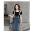 Dress4580 ชุดเอี๊ยมกระโปรงยีนส์สายบ่าแต่งเพชร มีกระเป๋าข้างและหลัง แต่งกระดุมหน้า ผ้ายีนส์แท้เนื้อดีนุ่มใส่สบาย งานดีดีเทลเก๋ๆ ใส่ได้ทุก Season แมทช์กับเสื้อทรงไหนก็น่ารัก รุ่นนี้มีติดตู้ไว้ใส่ได้เรื่อยๆ (ไม่รวมเสื้อตัวในจ้า)