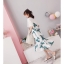 Dress4547 เดรสยาวสีขาวลายดอกไม้สีเขียว ชายระบาย งานตัดเย็บอย่างดีมีซับในทั้งชุด ผ้าชีฟองเกรดพรีเมียมเนื้อดี