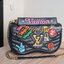 Louis Vuitton Black Calfskin Embroidered New Wave Chain MM