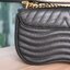 Louis Vuitton Black Calfskin Embroidered New Wave Chain MM
