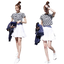Set_bs1666 ชุด 2 ชิ้น(เสื้อ+กระโปรง) เสื้อยืดคอตตอนลายริ้วสีขาวกรม+กระโปรงชายระบายสีพื้นขาว เอวสม็อคยางยืดหลัง มีซับในกางเกง ผ้าฝ้ายเนื้อดีนุ่มใส่สบาย งานน่ารักผ้าเนื้อดี แมทช์ได้ลงตัว แยกใส่กับตัวอื่นก็สวย