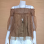 Blouse4011 เสื้อเปิดไหล่ทรงปล่อยสม็อคยางยืดรอบบ่า แขนสามส่วน ผ้ามุ้งมีซับในเนื้อนิ่มอย่างดีไม่คัน งานสวยหรูดูแพง แมทช์กับอะไรก็เข้า มี 4 สี ขาว, ชมพู, เหลือง, น้ำตาล