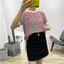 Blouse3910 เสื้อแฟชั่นนำเข้า เสื้อไหมพรมลายริ้วโทนสีขาวแดง งานผ้าไหมพรมเนื้อดีนุ่มเนียนยืดขยายได้เยอะมาก ผ้ามีน้ำหนักทิ้งตัว ทรงปล่อยใส่สบาย งานสวยใส่ง่ายน่ารักมาก แมทช์กับอะไรก็เข้า